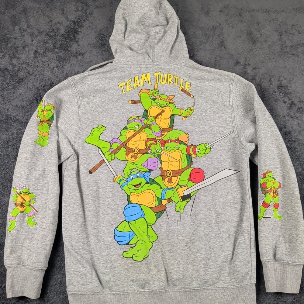 TMNT Teenage Mutant Ninja Turtles Adult Hooded Hoodie Sweatshirt Adult M 2 Sided